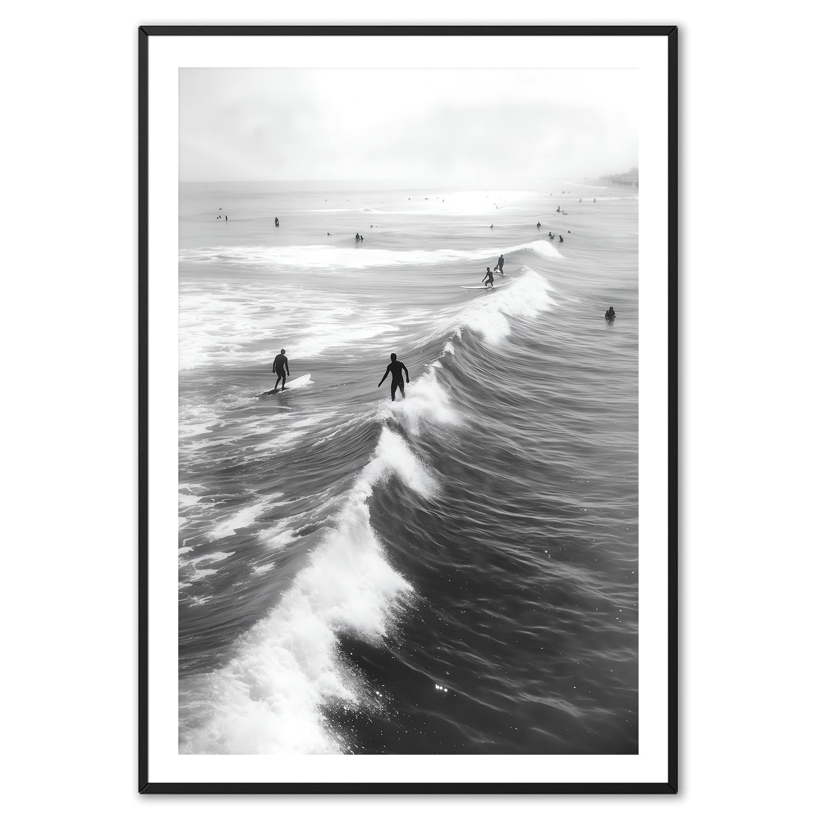 Amazon.com: Black and White Surfing Pictures Vintage Ocean Wall